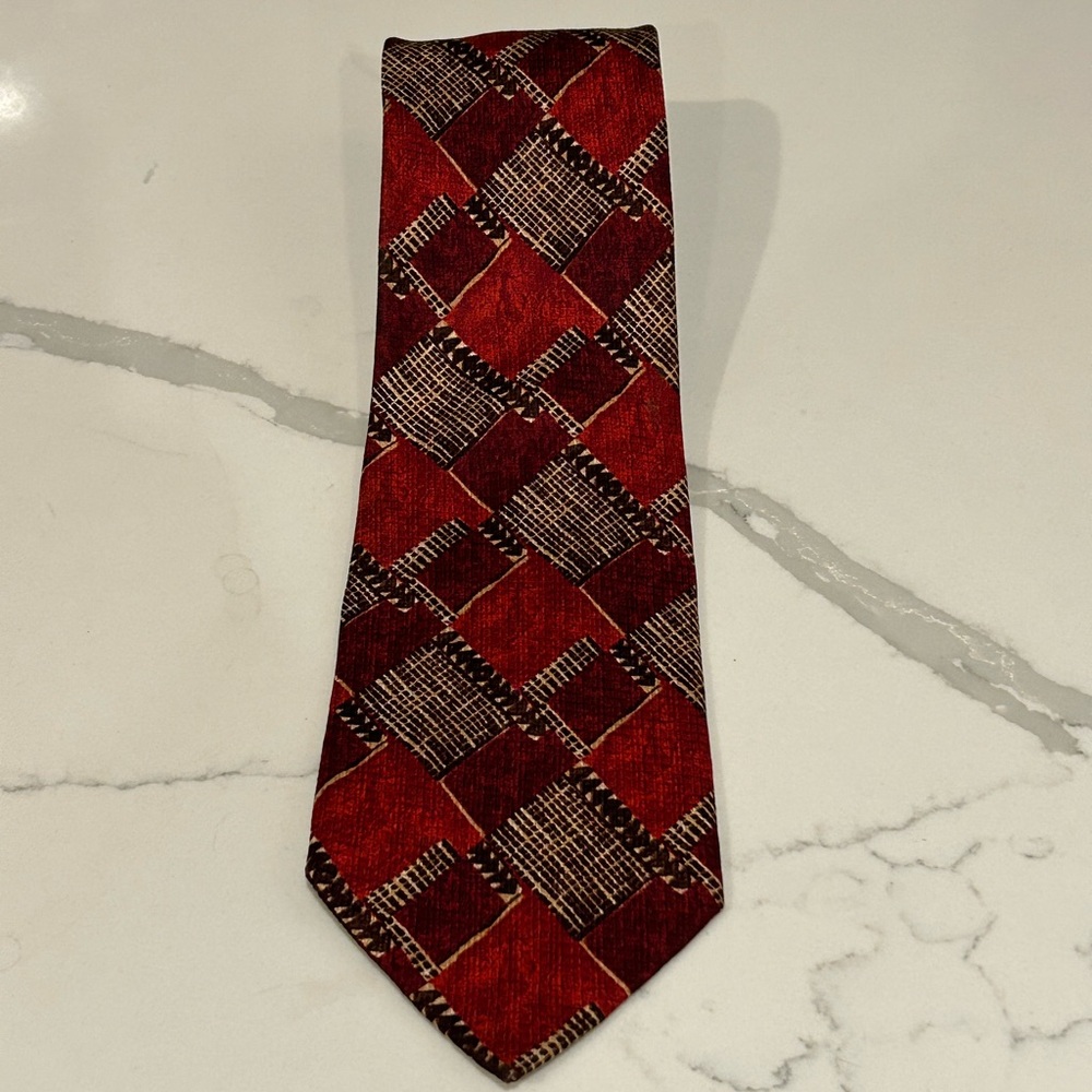 Ermenegildo Zegna Made In Italy Silk Tie Red